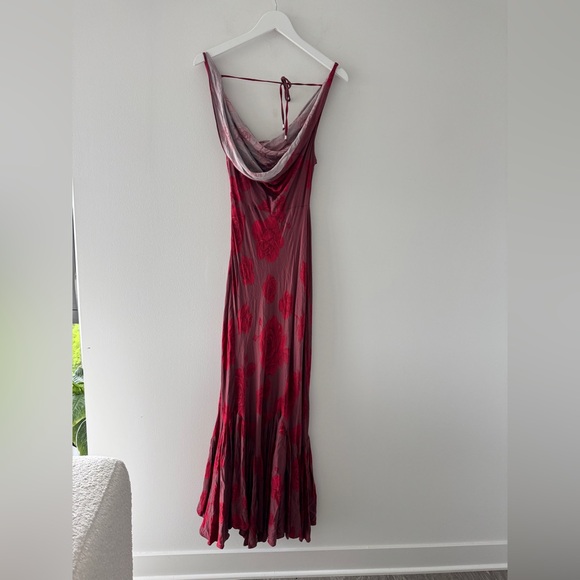 FREE PEOPLE Zelda Red Floral Maxi Dress 6 - Picture 9 of 11